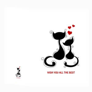 کارت پستال طرح گربه های عاشق کد  02CATS