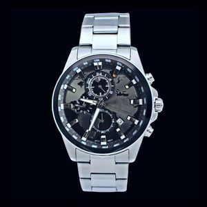 ساعت مچی عقربه‌ای کوارتز مردانه مدل سه موتور فعال کورنوگراف جهان نما کد 102