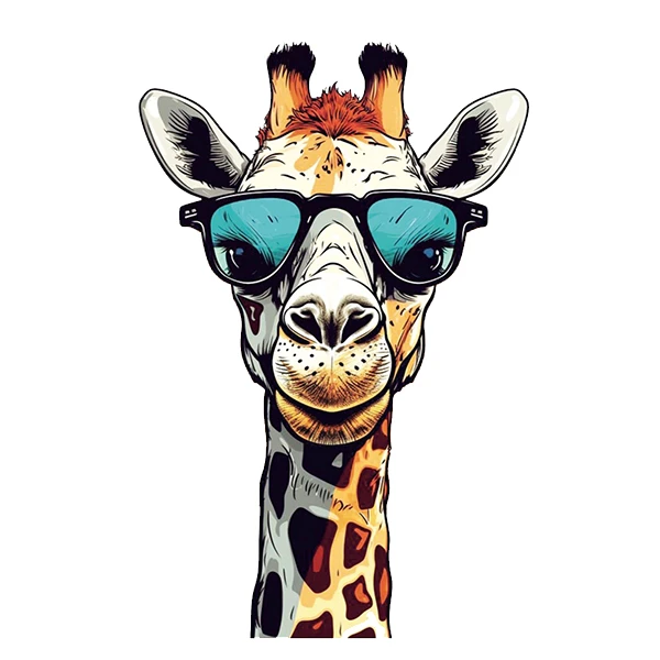 استیکر پارچه و لباس پاد آفرین طرح زرافه بامزه کد 897