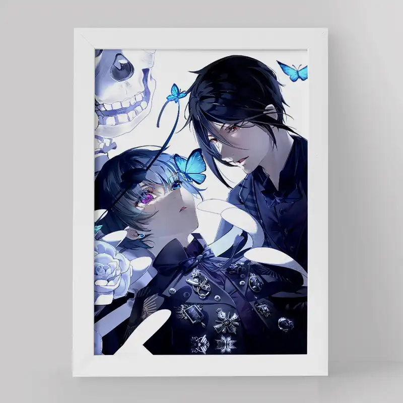 تابلو خندالو مدل سباستین و شیل انیمه خادم سیاه کد 16326