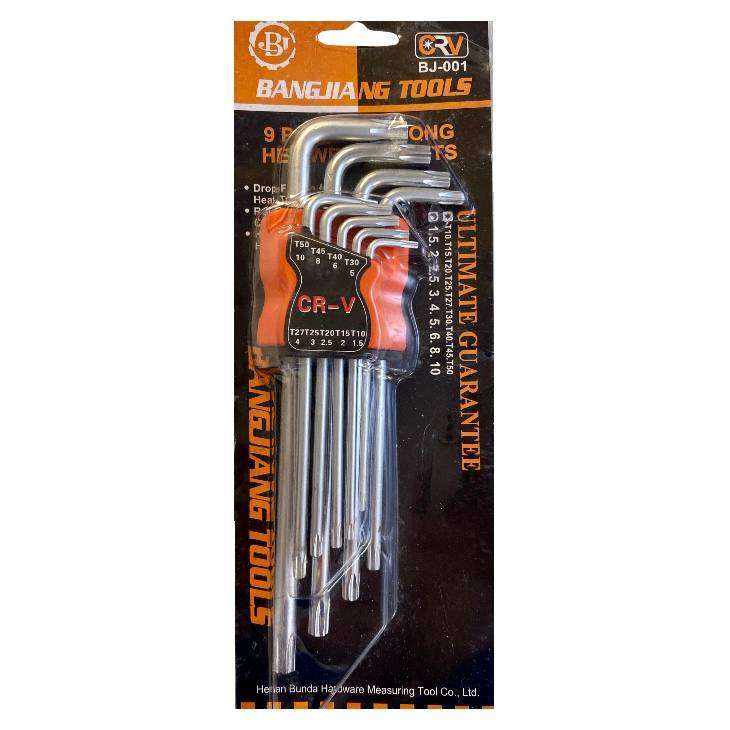 مجموعه آچار ستاره ای سوراخ دار مدل بلند بسته 9 عددی