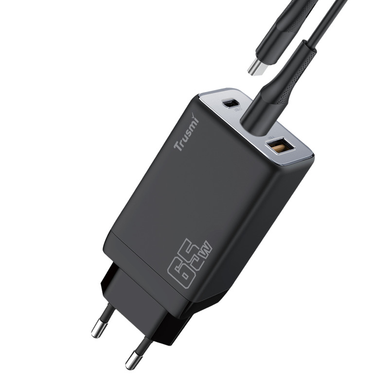 شارژر دیواری 65 وات سه پورت تراسمی مدل CH05-047 به همراه کابل USB-C 