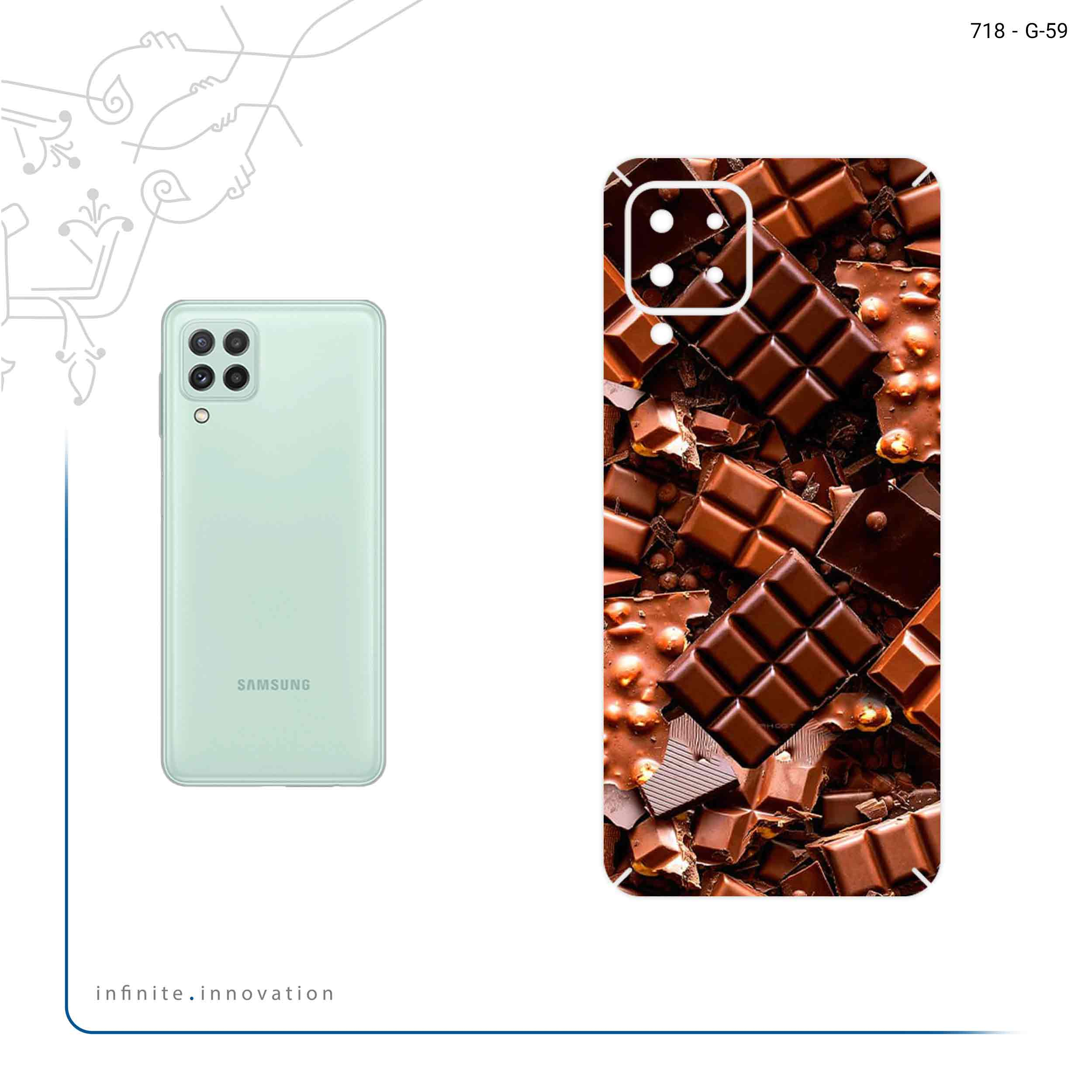 برچسب پوششی ماهوت مدل Chocolate مناسب برای گوشی موبایل سامسونگ Galaxy A22 4G