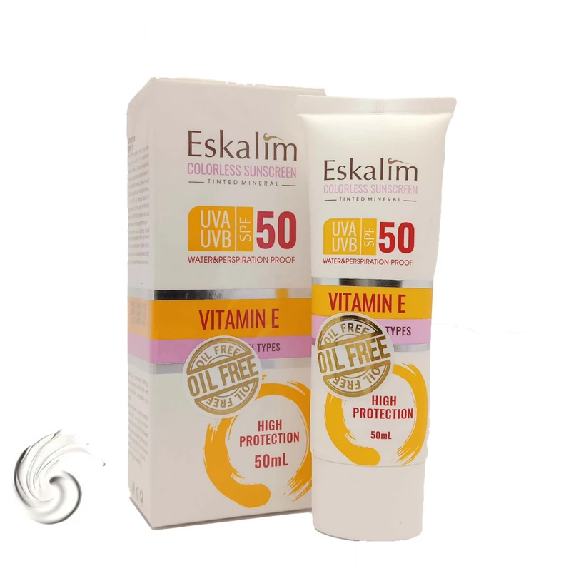 کرم ضد آفتاب بی‌رنگ دست و صورت اسکالیم SPF 50 مدل OIL FREE ‌محافظ در برابر UVA و UVB مناسب برای انواع پوست حجم 50 میلی‌لیتر