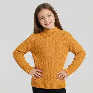 پلیور دخترانه کولزیون مدل زنجیر بافت نقش برجسته کد 146