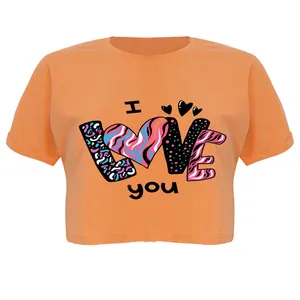 کراپ‌تاپ آستین کوتاه زنانه مدل LOVE  کد P22 O