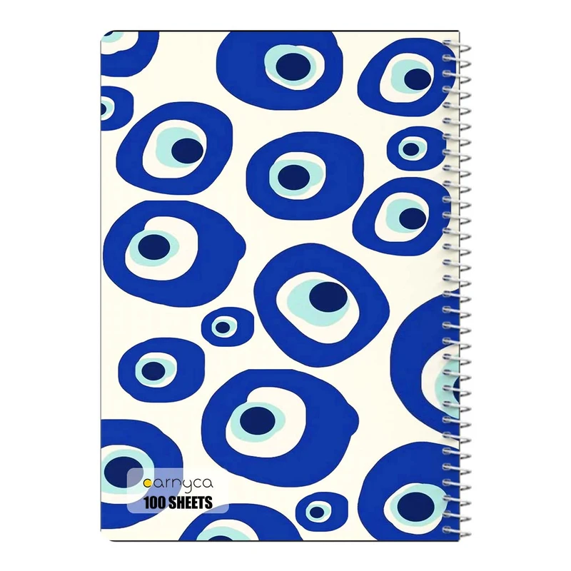 دفتر مشق 100 برگ سیمی کارنیکا طرح پترن چشم نظر Eye Evil Pattern کد 32819