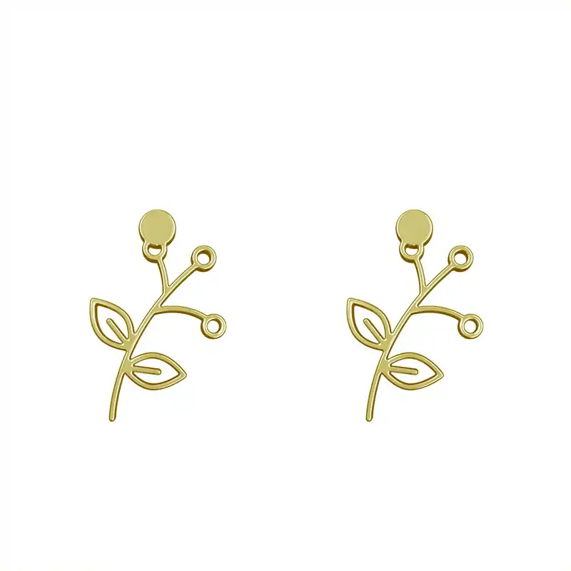 گوشواره طلا 18 عیار زنانه مدوپد مدل برگ کد GA1-15981