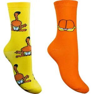 جوراب دخترانه مدل ساق کوتاه طرح گارفیلد