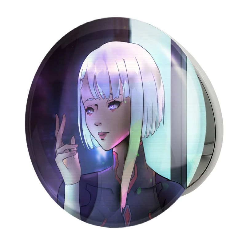 آینه جیبی خندالو طرح لوسی انیمه سایبرپانک مدل تاشو کد 23974 