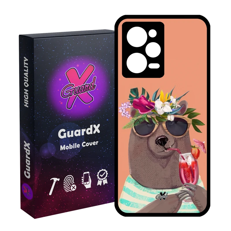 کاور گارد ایکس طرح خرس مدل Glass10645 مناسب برای گوشی موبایل شیائومی Redmi Note 12 Pro 5G/Poco X5 Pro 5G/Note 12 Pro Pro speed
