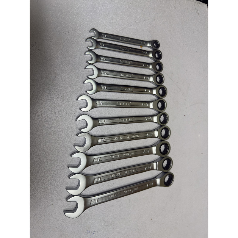 آچار یکسر تخت یکسر جغجغه ای تاپکس مدل SMT-8-19MM-CHROM VANADIOM مجموعه 11 عددی آچار یکسر تخت یکسر جغجغه ای تاپکس مدل SMT-8-19MM-CHROM VANADIOM مجموعه 11 عددی