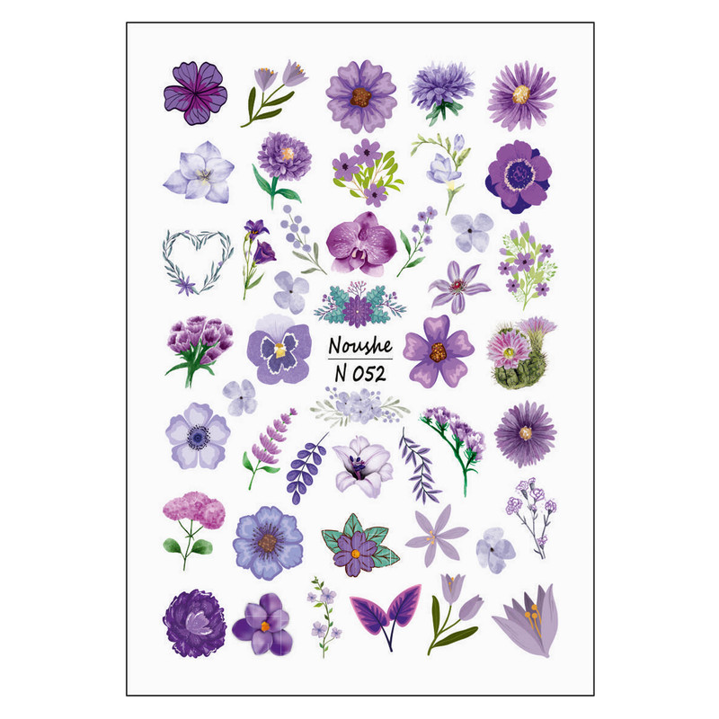 برچسب لنز ناخن مدل گل کد N017-18-52-60 مجموعه 4 عددی