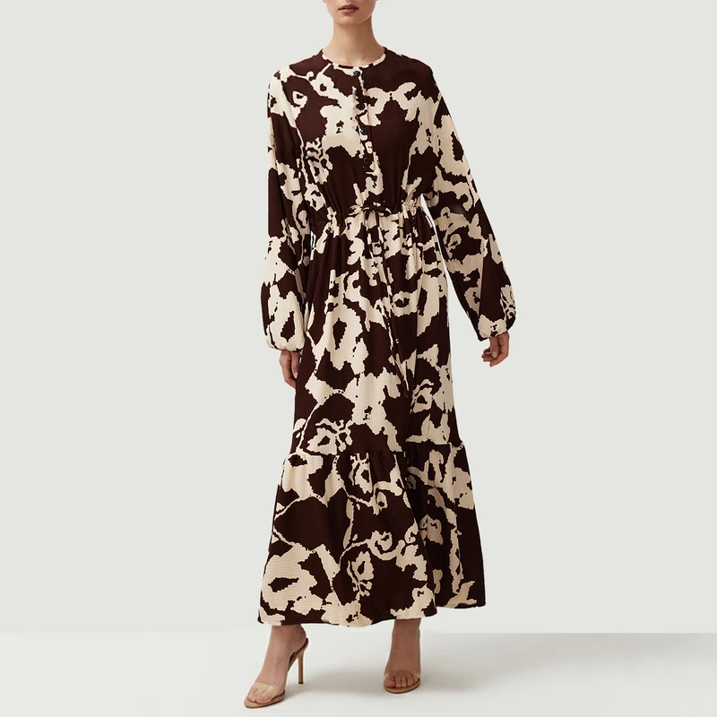 پیراهن یقه گرد زنانه مدل 818045373 طرح ترندیول