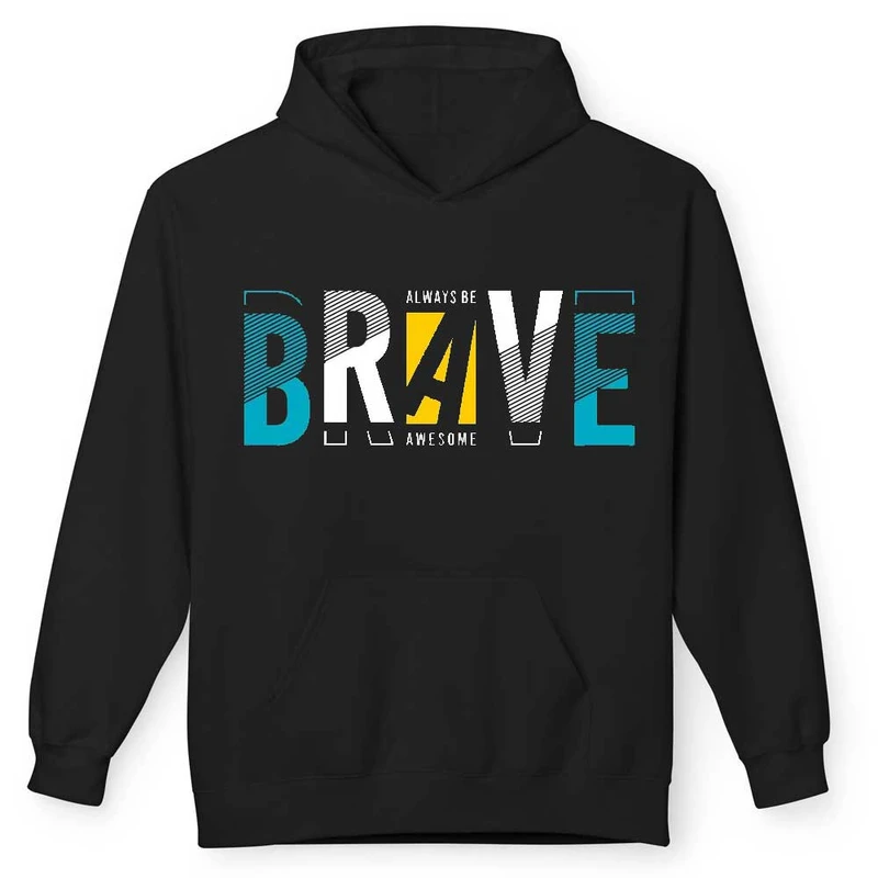 هودی مردانه مدل انگلیسی کلمه BRAVE کد 2-161