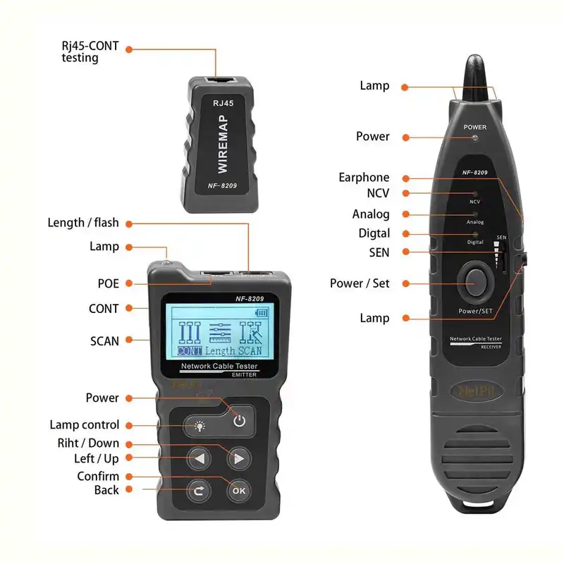 تستر کابل شبکه نت پیل مدل NF-8209