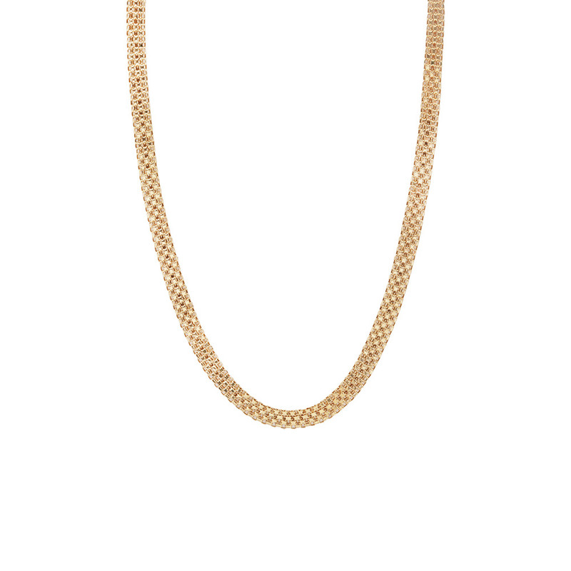 گردنبند طلا 18 عیار زنانه با زنجیر بافت الی گالری مدل کاف