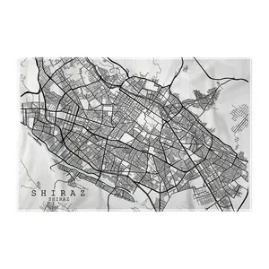 کاغذ کادو ترمه طراحان ایده مدل نقشه شهر شیراز کد map0509 سایز 57x37 سانتی متر