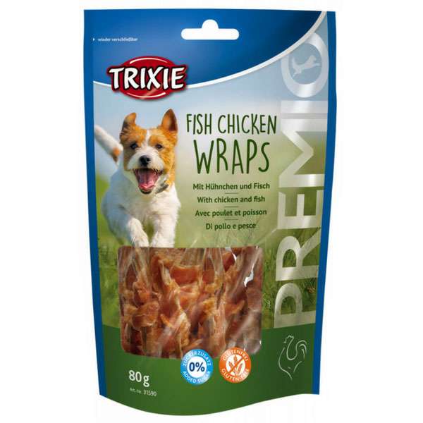 تشویقی سگ تریکسی مدل Fish Chicken WRAPS وزن 80 گرم