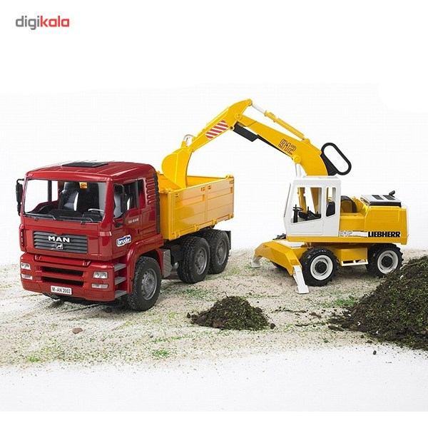 bruder man truck with excavator