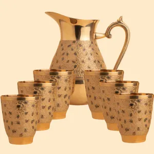 ست 7 پارچه پارچ و لیوان برنجی مدل انگوری 4