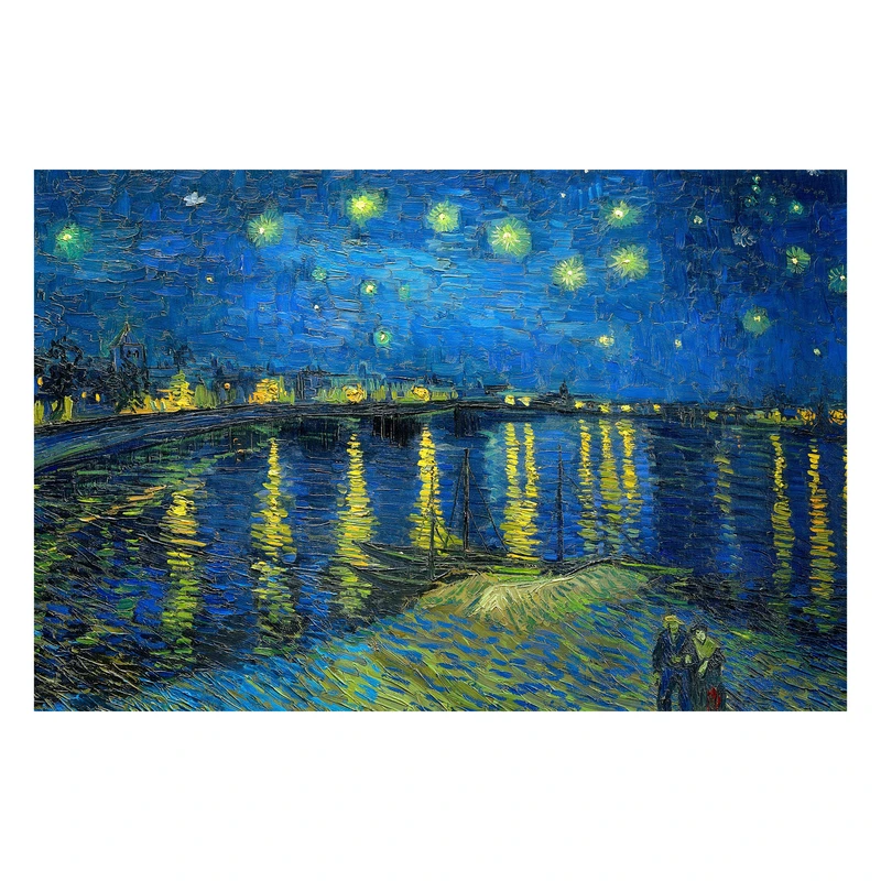 تابلو طرح «شب پر ستاره بر فراز رن» اثر ونسان ونگوگ