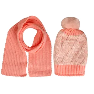 ست کلاه و شال گردن بافتنی بچگانه مدل SF-0018