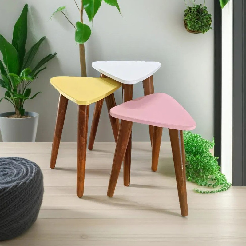 میز عسلی مدل لیون 324 کد 89 مجموعه 3 عددی