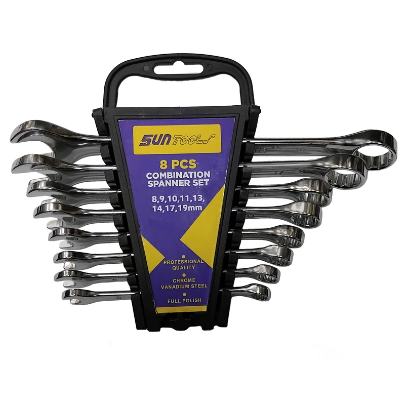 آچار یکسر تخت و یکسر رینگی سان تولز مدل s1 مجموعه 8 عددی