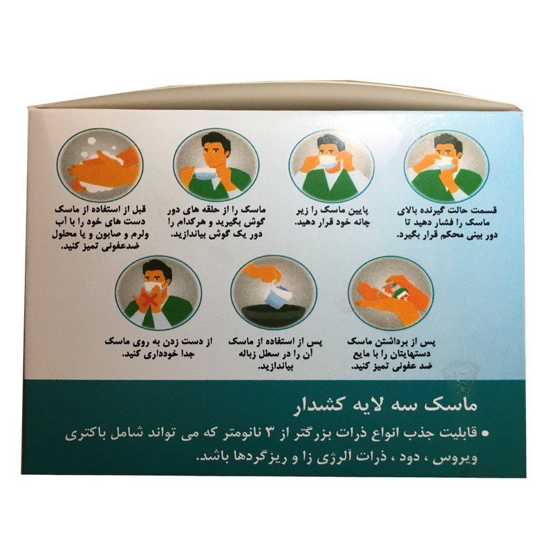 ماسک تنفسی گلدیس مدل ssms01 بسته 50 عددی