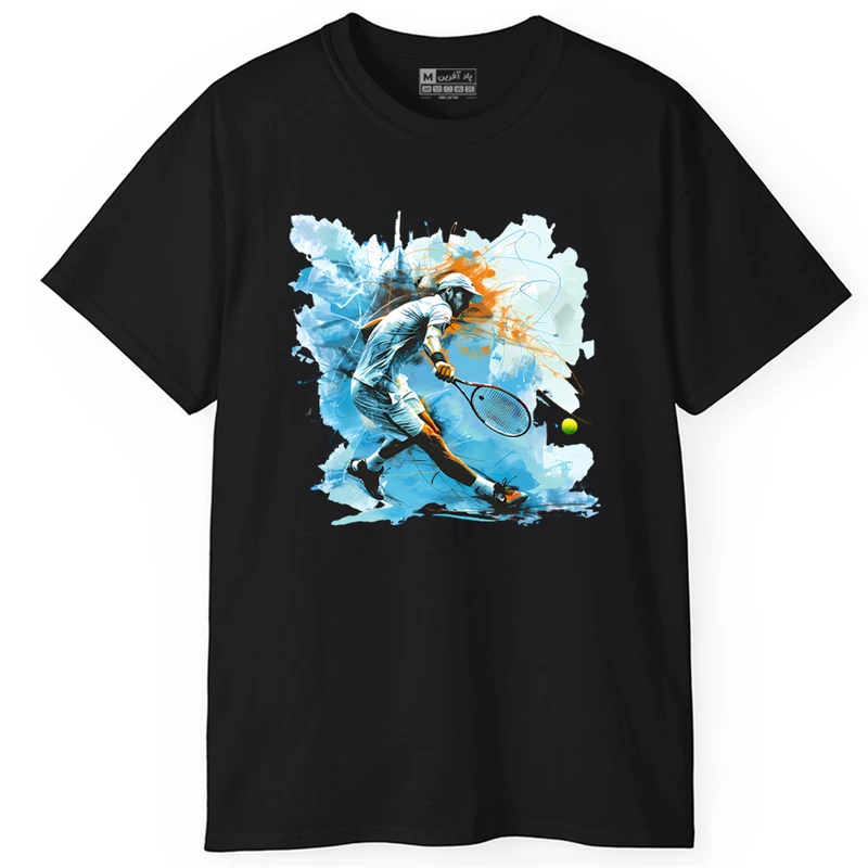 تی شرت آستین کوتاه مردانه پاد آفرین مدل ورزشی طرح تنیس کد PT116