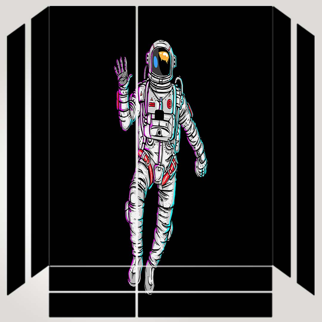 برچسب پلی استیشن ۴ مدل astronaut waving hand minimal    کد PS-10147