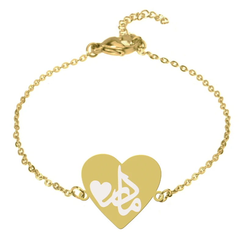 دستبند زنجیری زنانه هایکا طرح مادر و قلب کد zd.jh 18