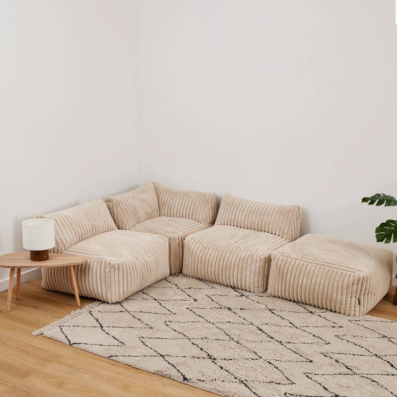 مبل راحتی 3 نفره مدل پرنس به همراه پاف