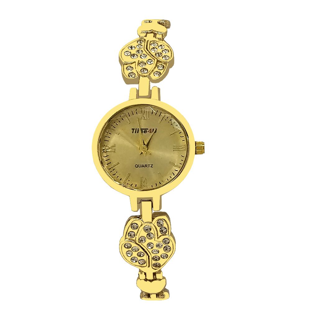 ساعت مچی عقربه ای زنانه مدل نگین دار کد ght1 - - 4