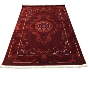 فرش ماشینی 1200 شانه زمینه قرمز لاکی حاشیه قرمز مدل وینتیج
