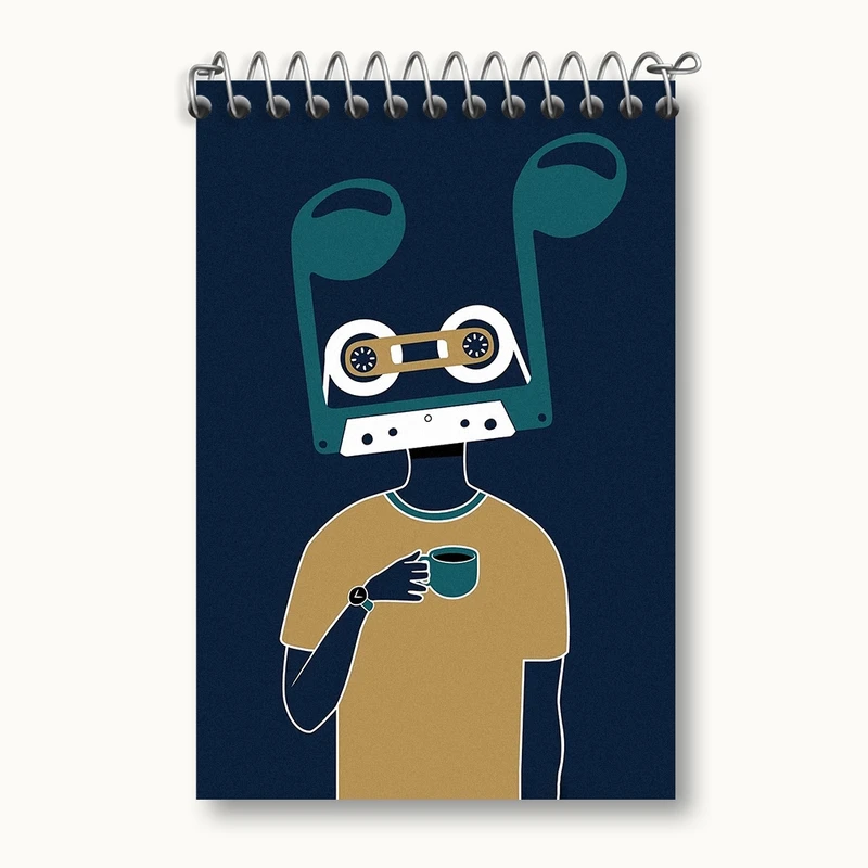 دفتر یادداشت 50 برگ خندالو مدل موسیقی کد F2906