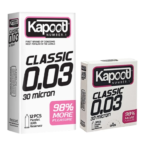 کاندوم کاپوت مدل 30 میکرون بسته 10 عددی به همراه کاندوم کاپوت مدل Classic بسته 3 عددی