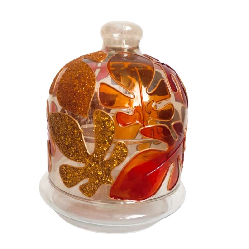 ظرف شیشه ای طرح برگ کد 02