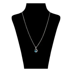 گردنبند نقره زنانه سواروسکی مدل ماه و مکعب ظریف کد 656532
