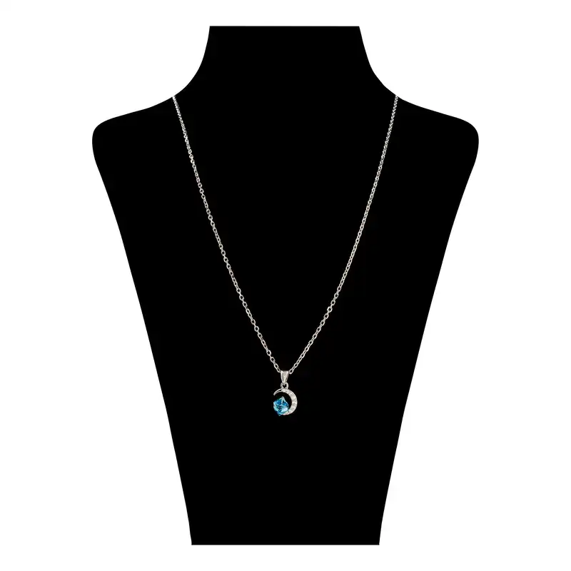 گردنبند نقره زنانه سواروسکی مدل ماه و مکعب ظریف کد 656532