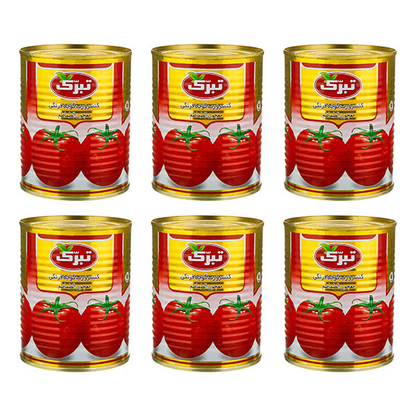 کنسرو رب گوجه فرنگی تبرک - 800 گرم بسته 6 عددی