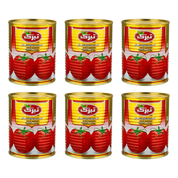 کنسرو رب گوجه فرنگی تبرک - 800 گرم بسته 6 عددی