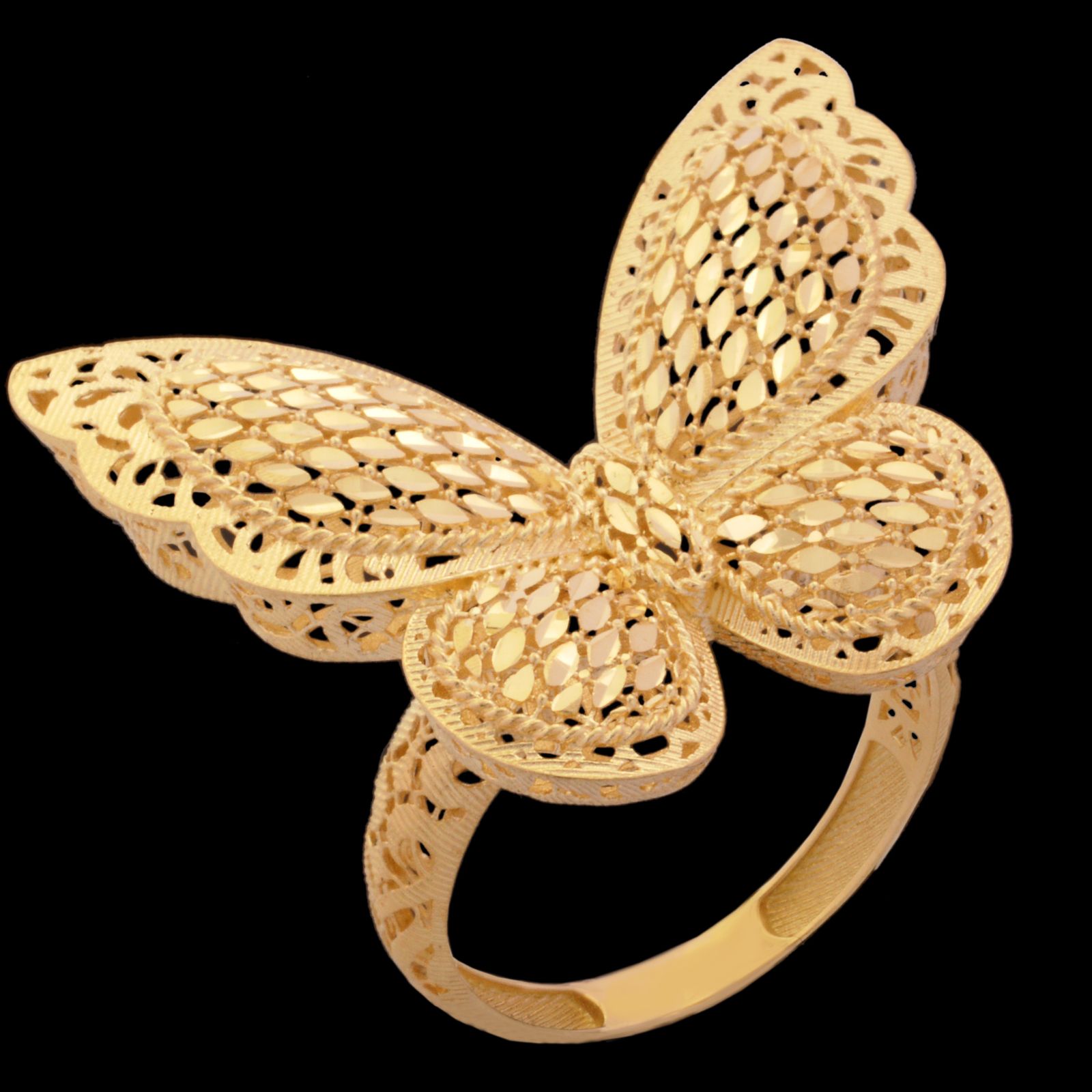 انگشتر طلا 18 عیار زنانه طلای مستجابی مدل پروانه کد 56 -  - 1