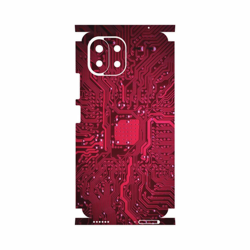 برچسب پوششی ماهوت مدل Red-Printed-Circuit-Board-FullSkin مناسب برای گوشی موبایل شیائومی 11 Lite 5G NE