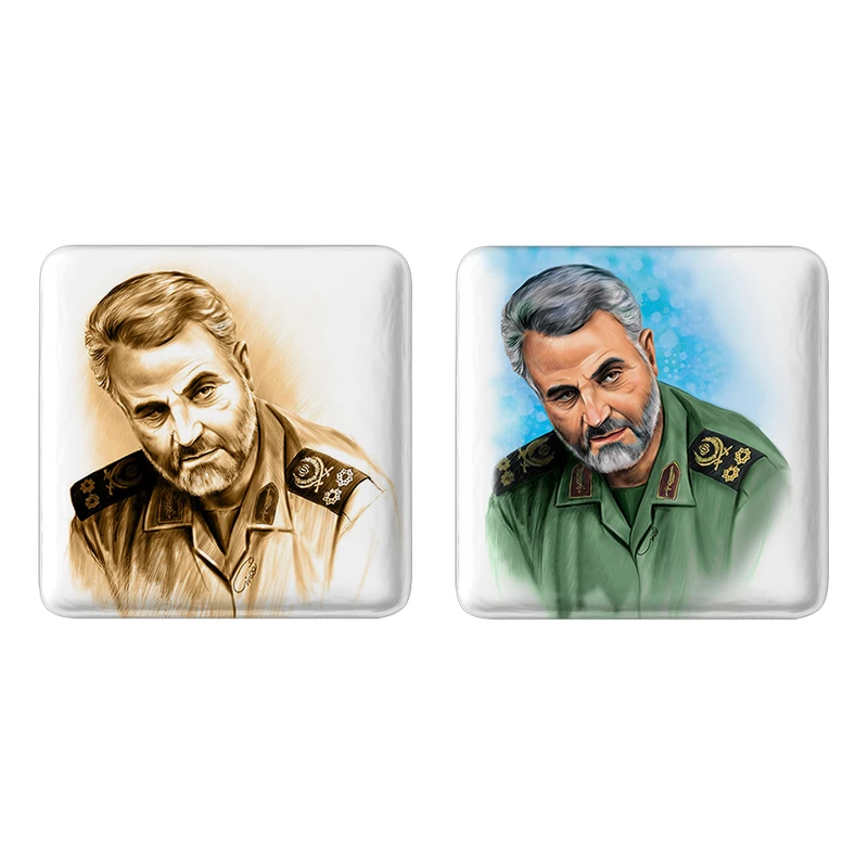 مگنت خندالو مدل سردار قاسم سلیمانی کد 26052606 مجموعه 2 عددی