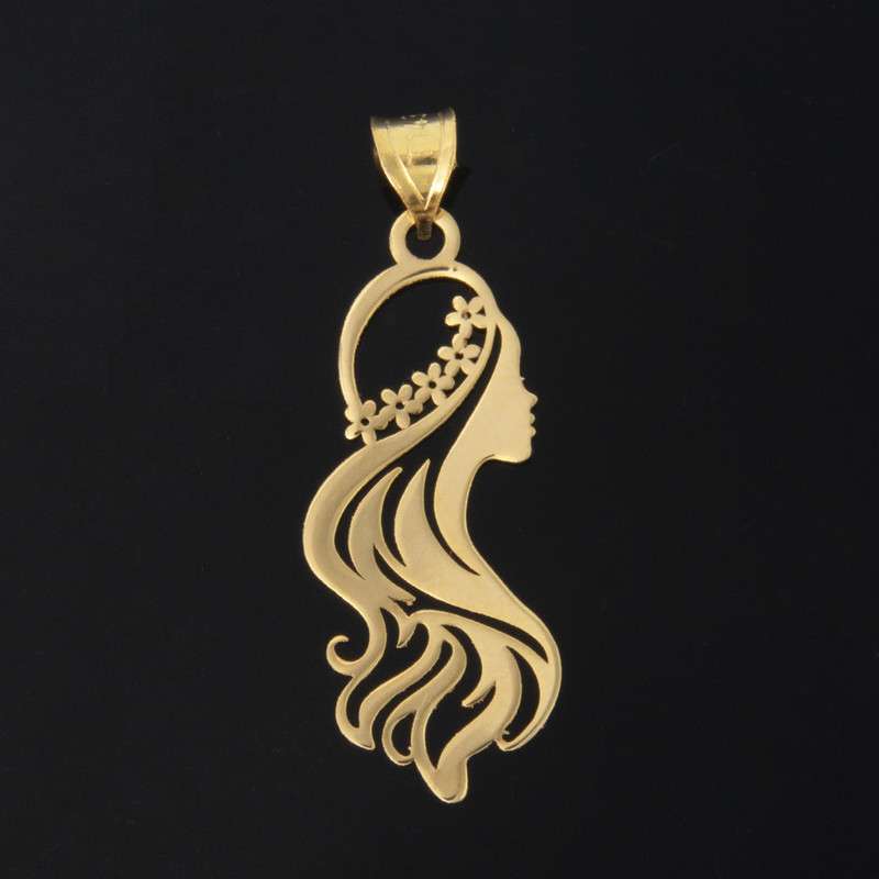 آویز گردنبند طلا 18 عیار زنانه الن نار مدل دختر 6752