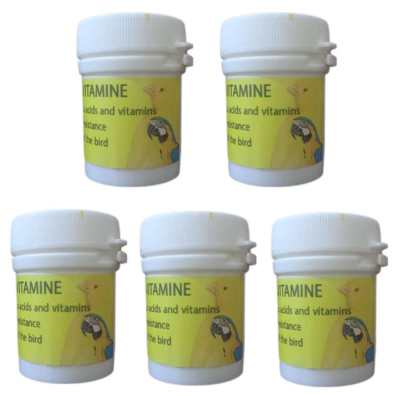 پودر مولتی ویتامین پرنده مدل TOTAL وزن 90 گرم مجموعه 5 عددی