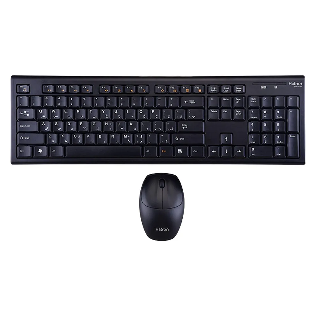 کیبورد و ماوس بی سیم هترون مدل HKCW130، سوییچ ممبران، Full-Size