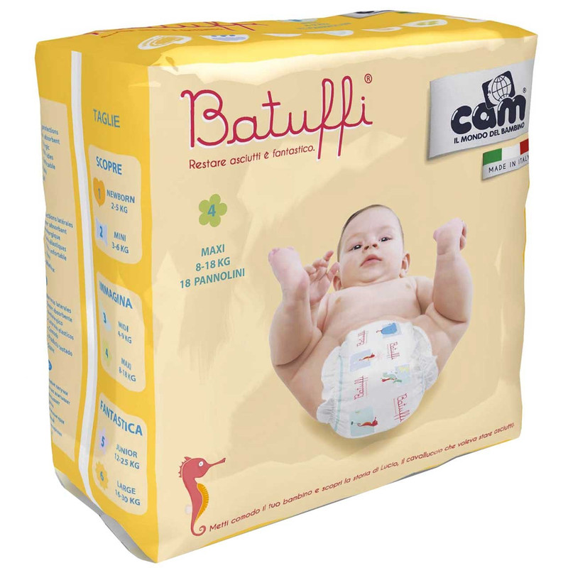 پوشک کم مدل Pannolinobatuffi V430 سایز 4 بسته 18 عددی پوشک کم مدل Pannolinobatuffi V430 سایز 4 بسته 18 عددی
